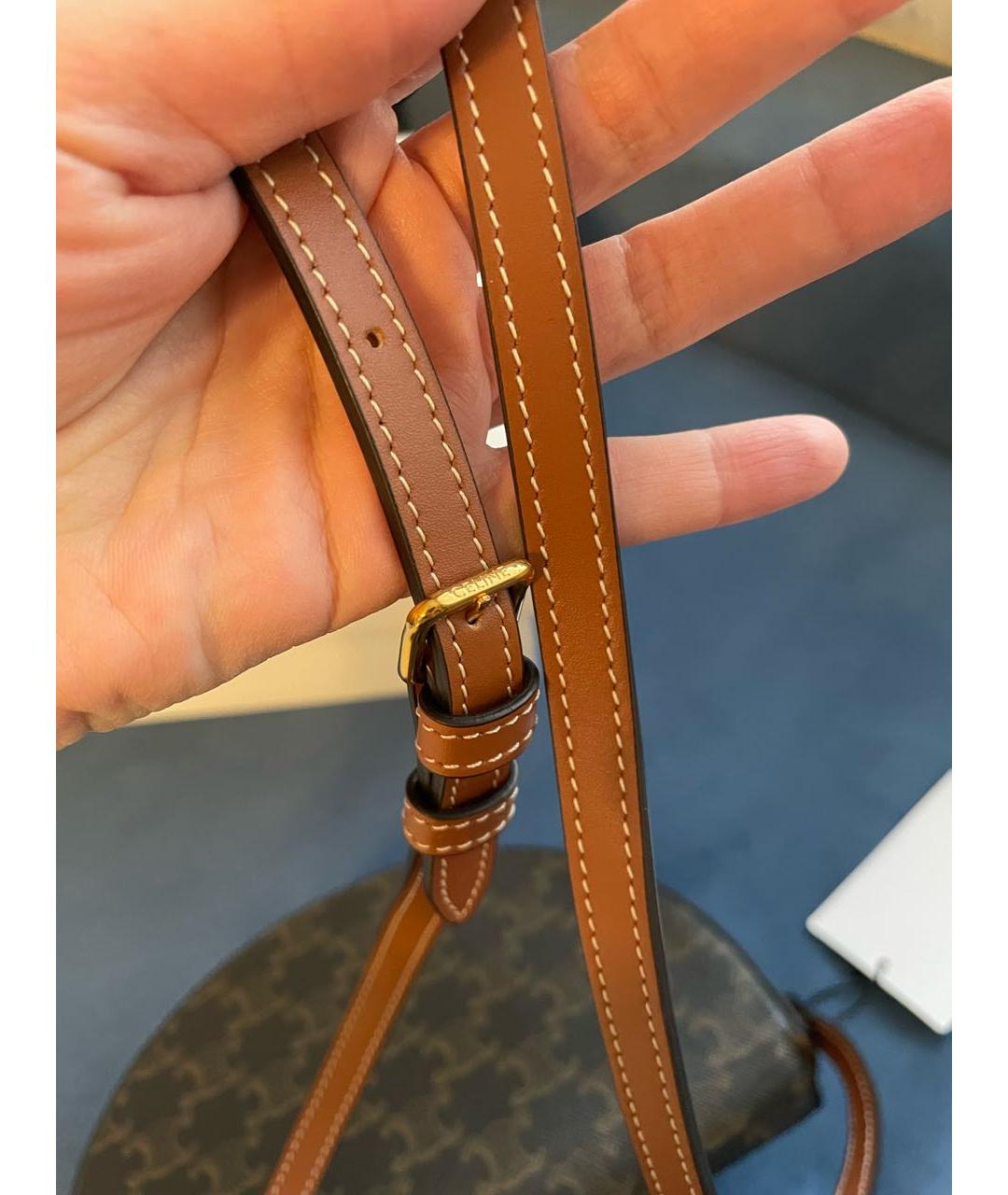 CELINE Коричневая кожаная сумка через плечо, фото 8