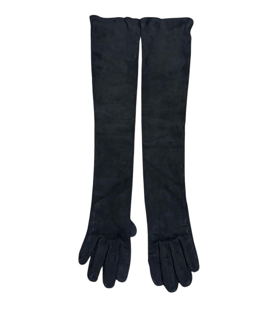 SAINT LAURENT Черные перчатки, фото 1