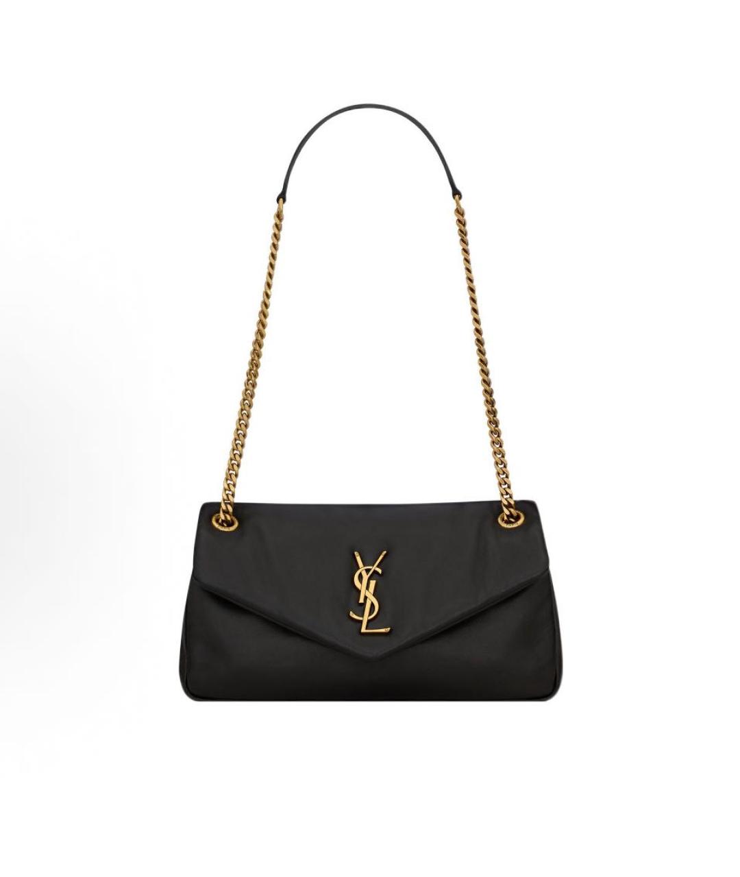 SAINT LAURENT Черная кожаная сумка через плечо, фото 1