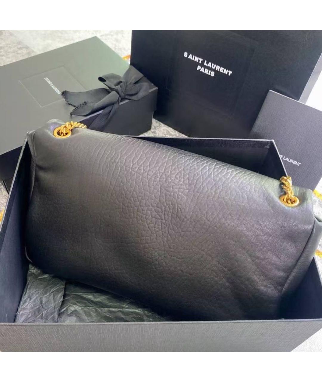 SAINT LAURENT Черная кожаная сумка через плечо, фото 3
