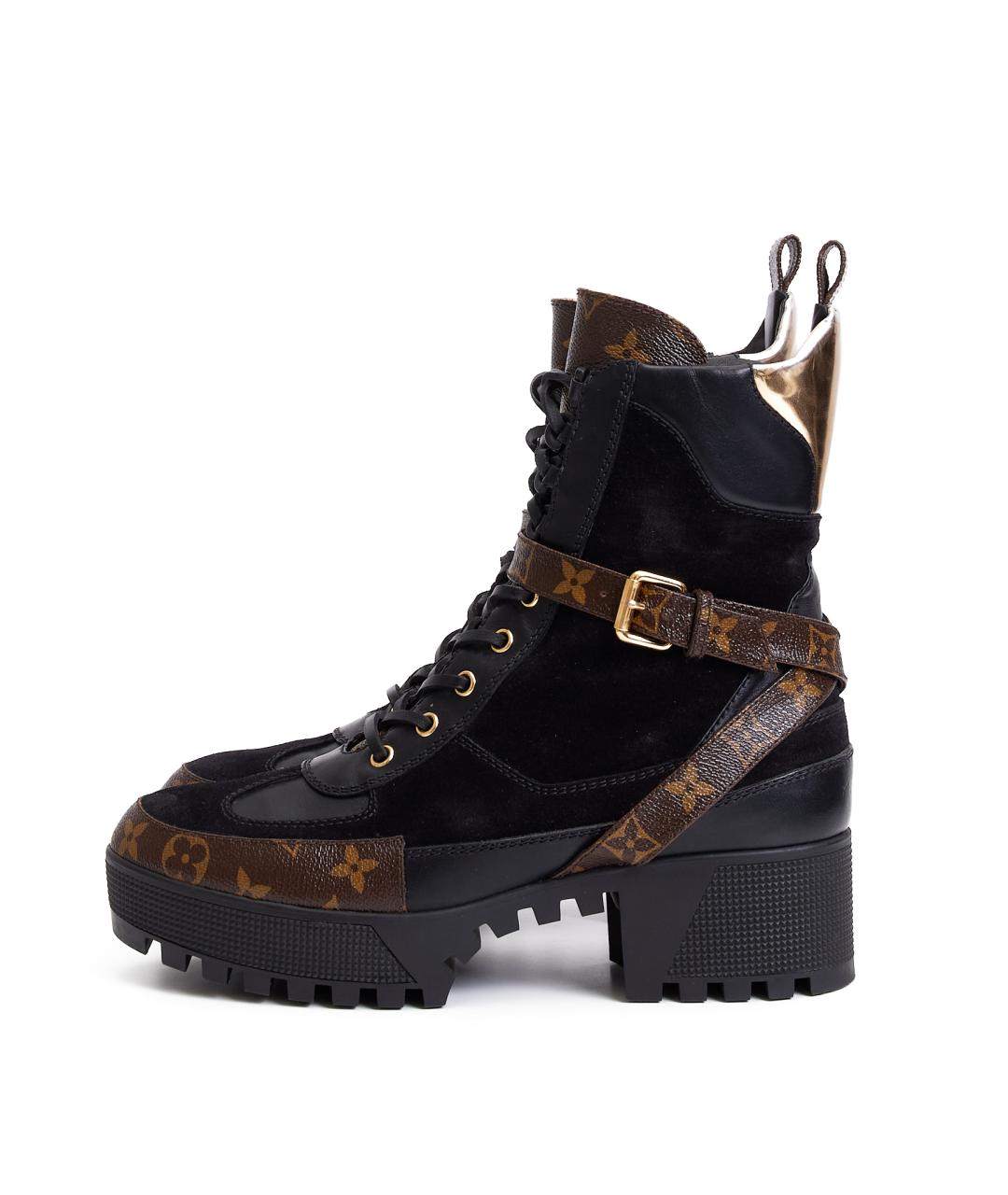 LOUIS VUITTON Черные кожаные ботильоны, фото 3