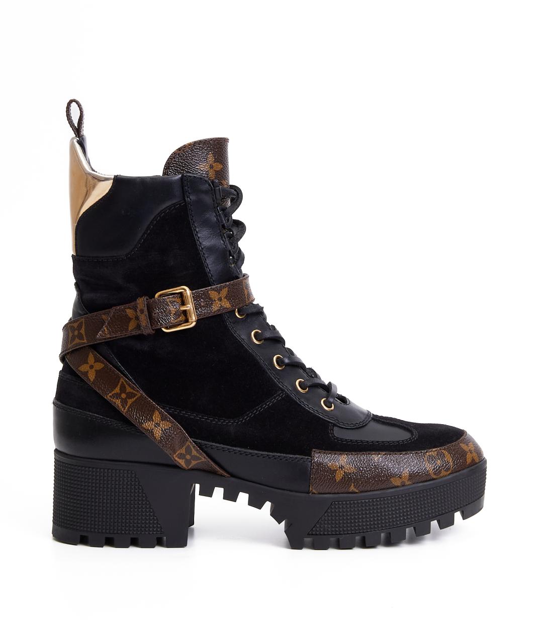 LOUIS VUITTON Черные кожаные ботильоны, фото 9