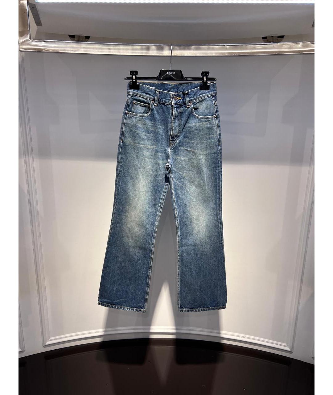 CELINE Синие хлопковые джинсы клеш, фото 3