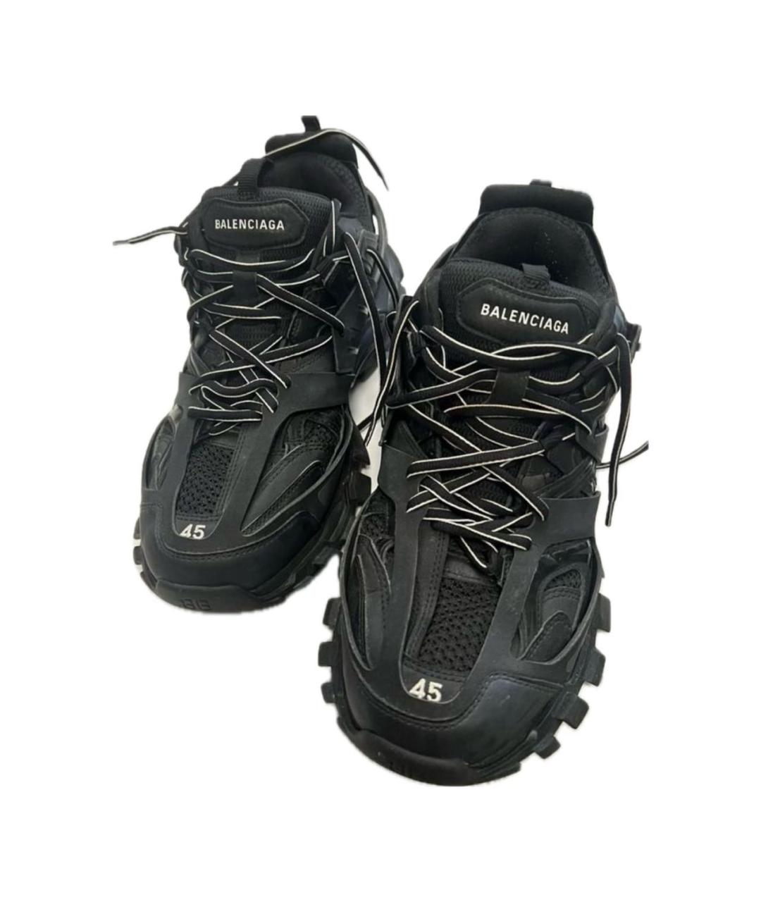 BALENCIAGA Черные низкие кроссовки / кеды из искусственной кожи, фото 2