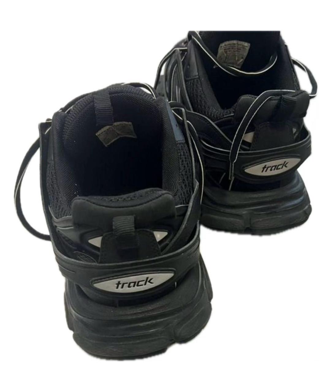 BALENCIAGA Черные низкие кроссовки / кеды из искусственной кожи, фото 4