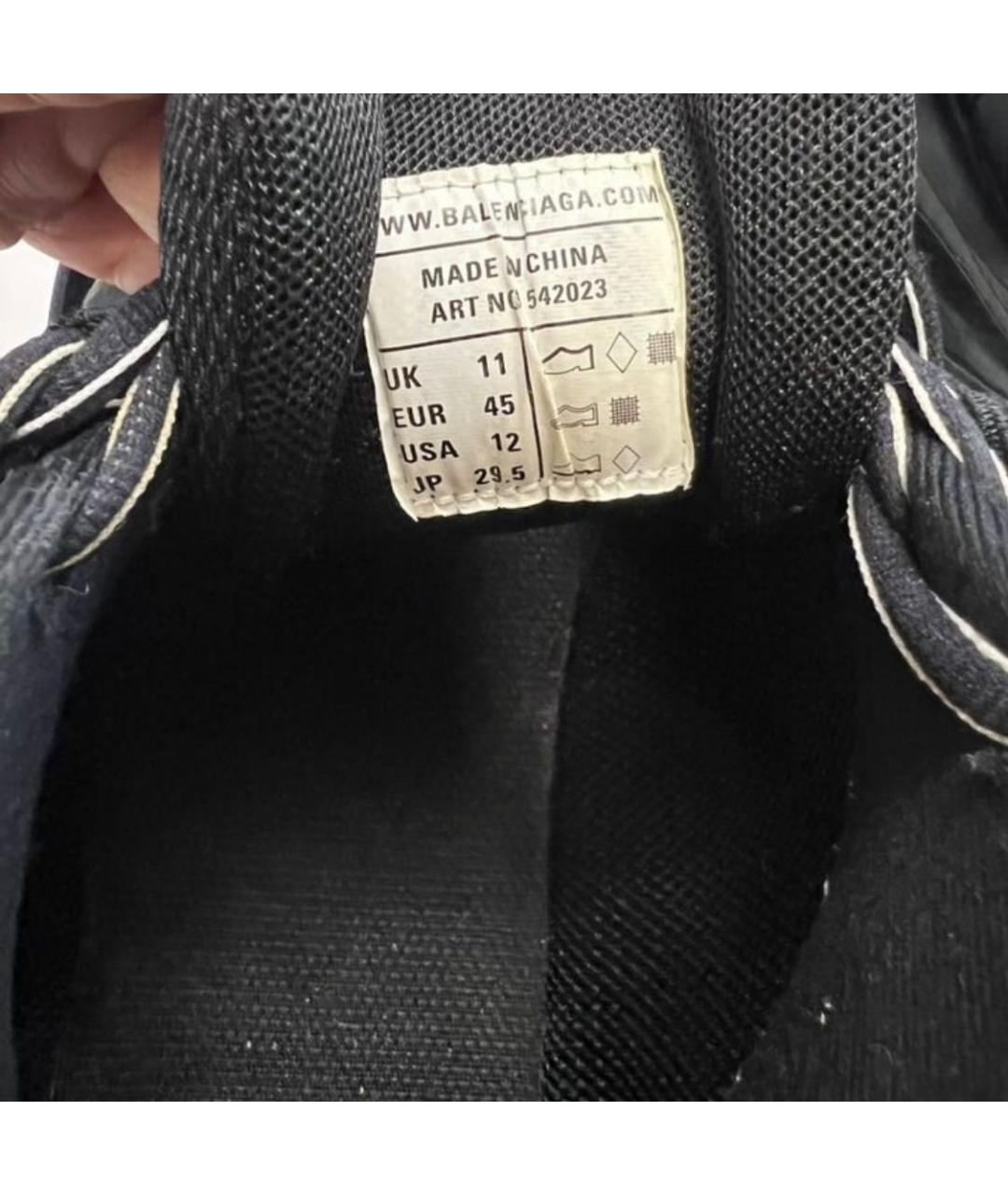 BALENCIAGA Черные низкие кроссовки / кеды из искусственной кожи, фото 7