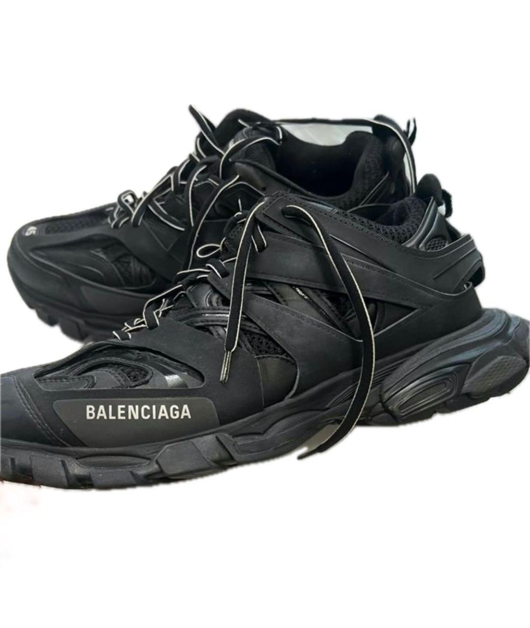 BALENCIAGA Черные низкие кроссовки / кеды из искусственной кожи, фото 3