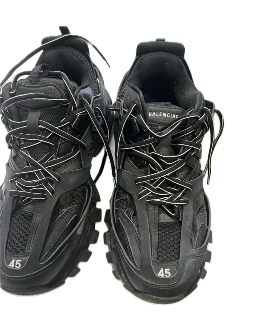 BALENCIAGA Черные низкие кроссовки / кеды из искусственной кожи, фото 5
