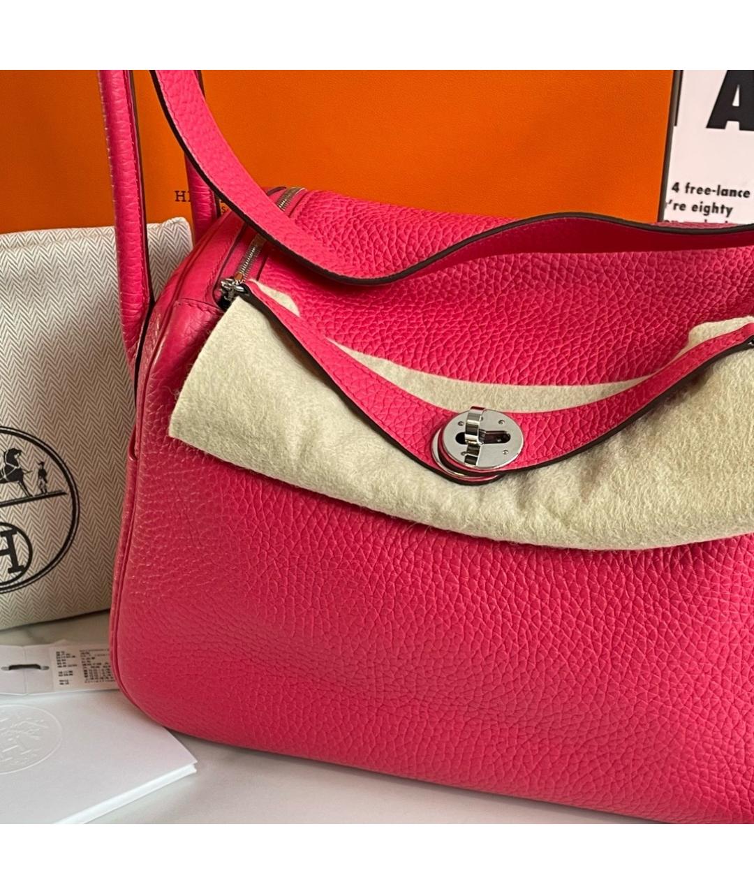 HERMES Розовая кожаная сумка через плечо, фото 2