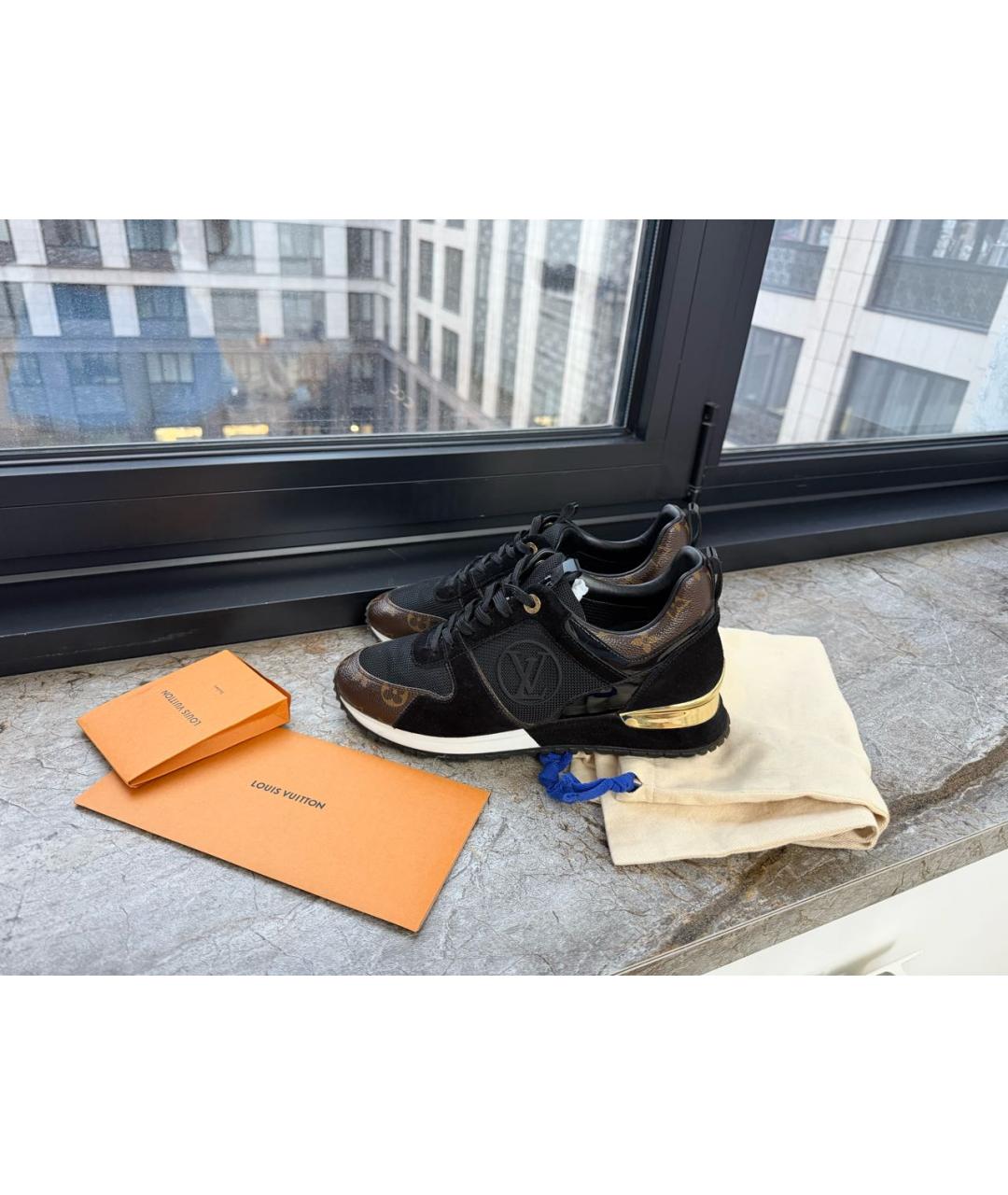 LOUIS VUITTON Черные текстильные кроссовки, фото 6