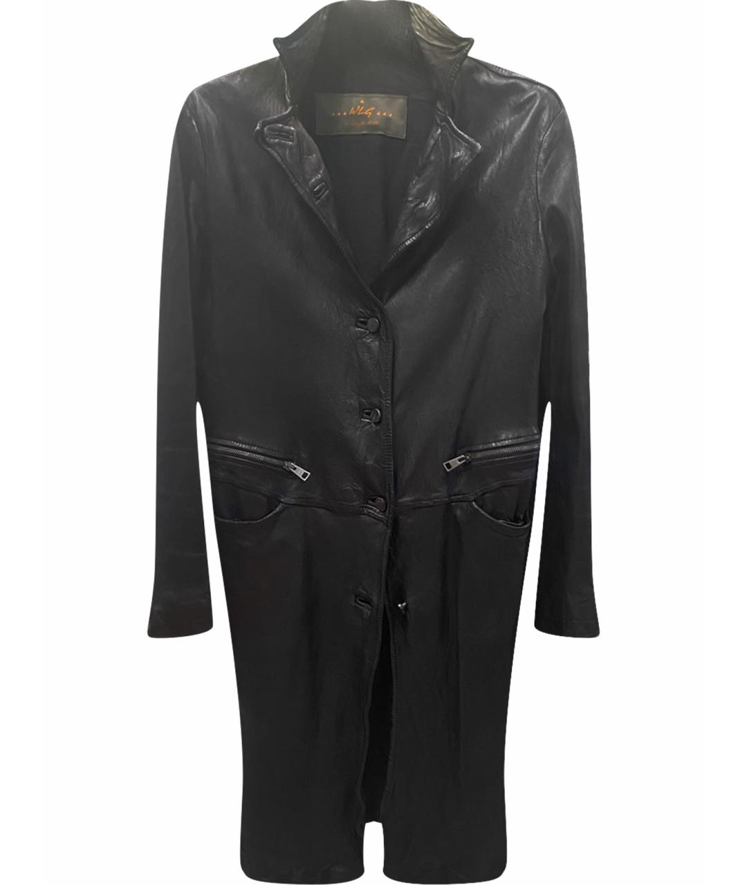 GIORGIO BRATO Черный кожаный тренч/плащ, фото 1