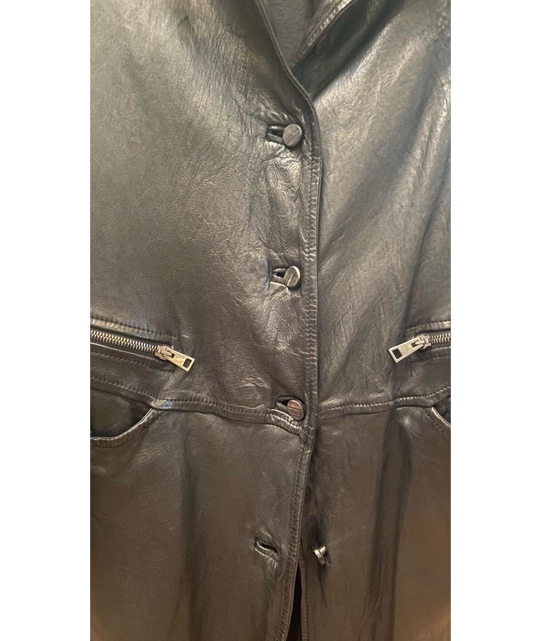 GIORGIO BRATO Черный кожаный тренч/плащ, фото 2