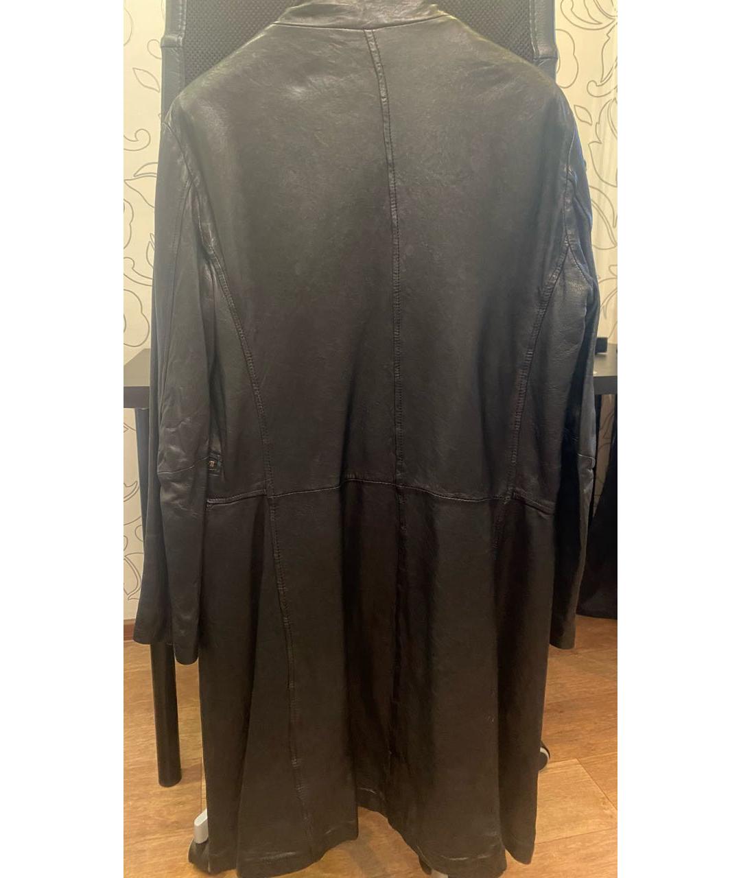 GIORGIO BRATO Черный кожаный тренч/плащ, фото 6