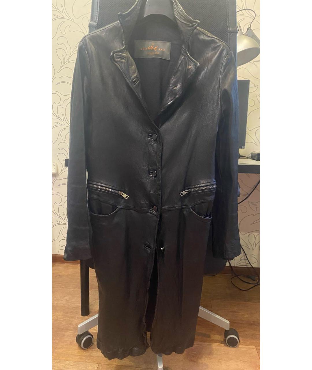 GIORGIO BRATO Черный кожаный тренч/плащ, фото 7