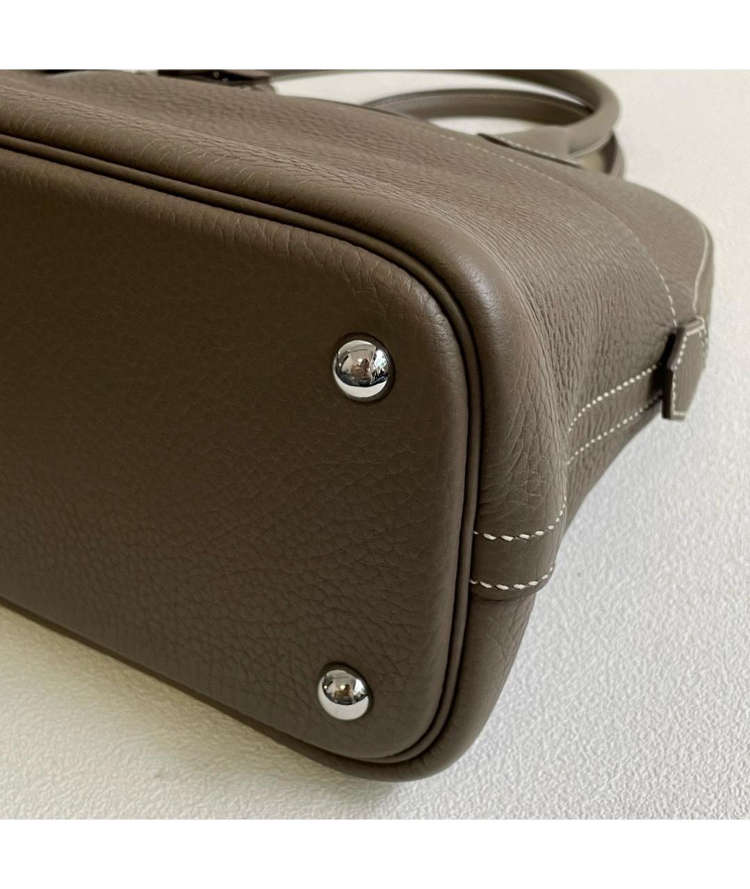 HERMES Серая кожаная сумка через плечо, фото 6