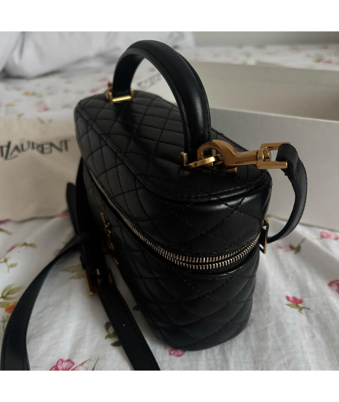 SAINT LAURENT Черная кожаная сумка через плечо, фото 4