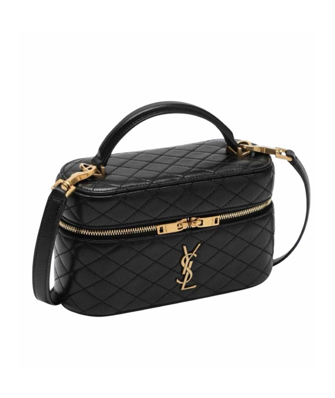 SAINT LAURENT Черная кожаная сумка через плечо, фото 1