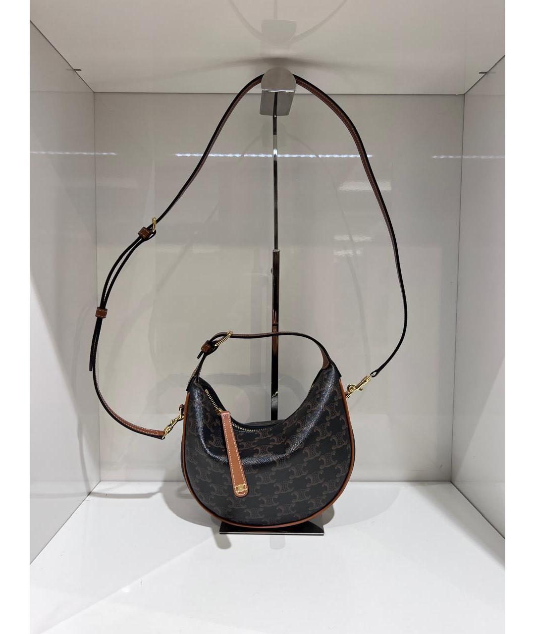 CELINE Черная кожаная сумка через плечо, фото 2