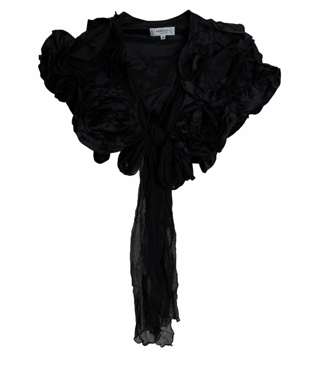 LANVIN Черная шелковая футболка, фото 1