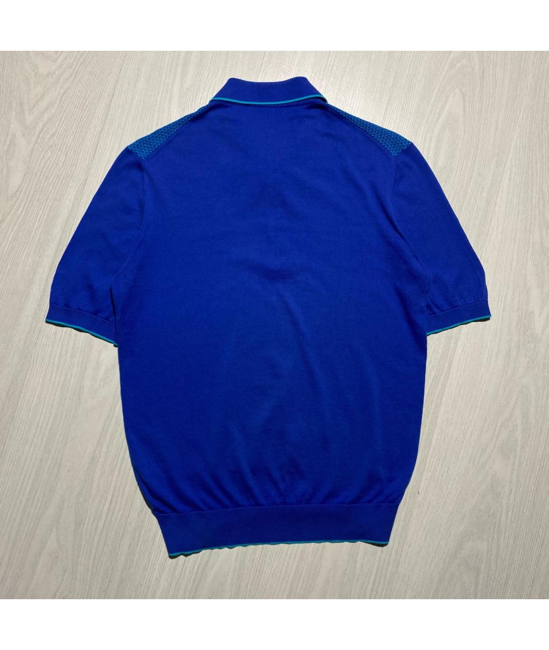 Castello d'Oro Синее хлопковое поло с коротким рукавом, фото 7