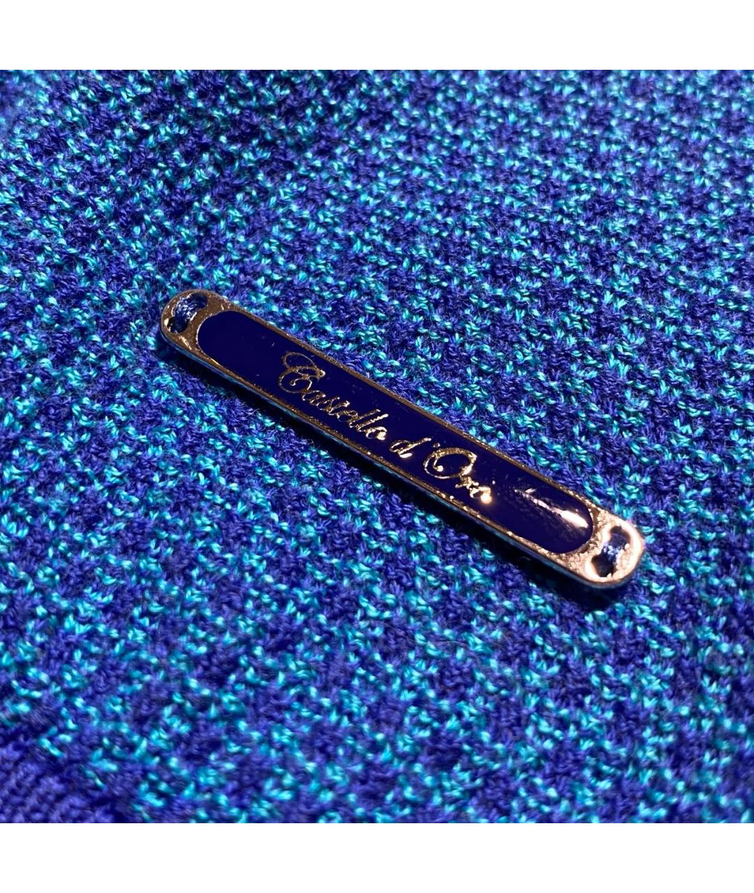 Castello d'Oro Синее хлопковое поло с коротким рукавом, фото 8