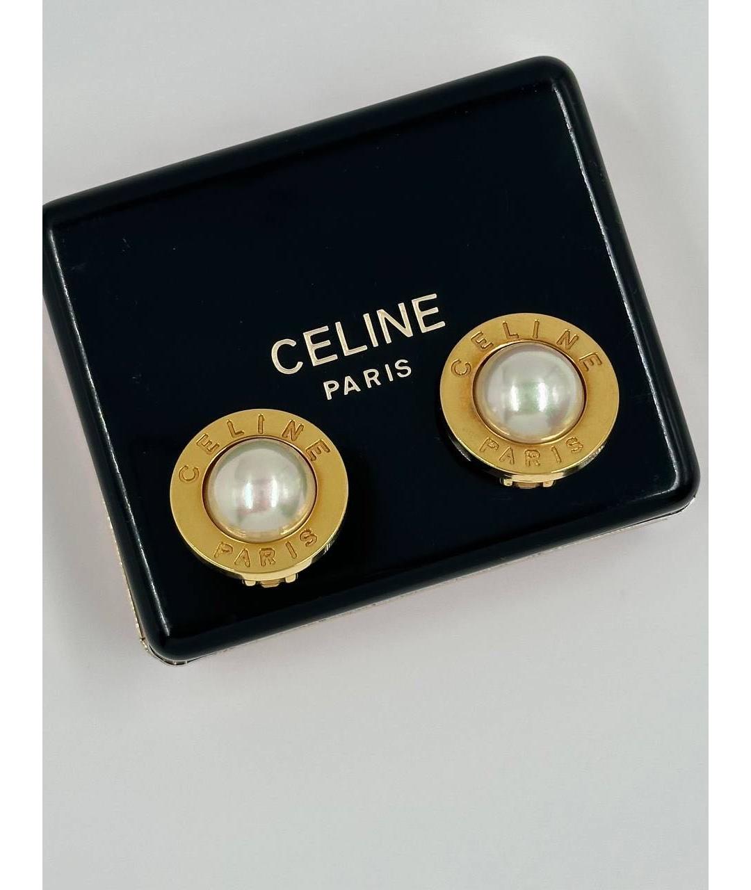 CELINE Золотые позолоченные клипсы, фото 8
