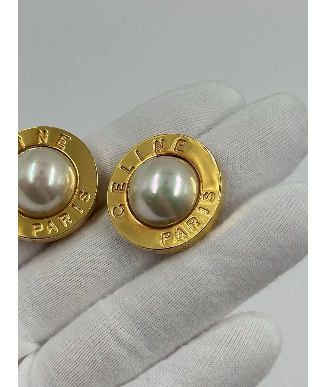 CELINE Золотые позолоченные клипсы, фото 6