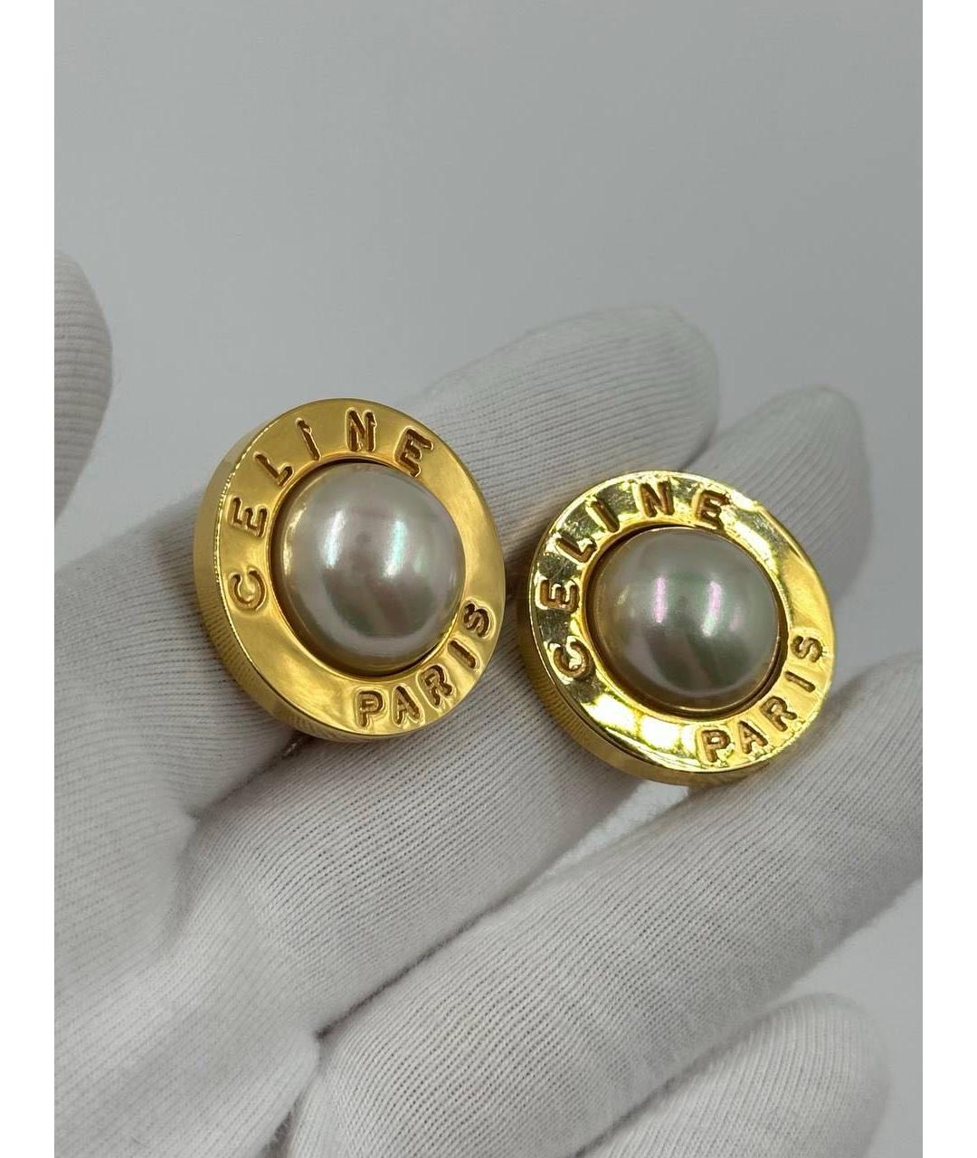 CELINE Золотые позолоченные клипсы, фото 5