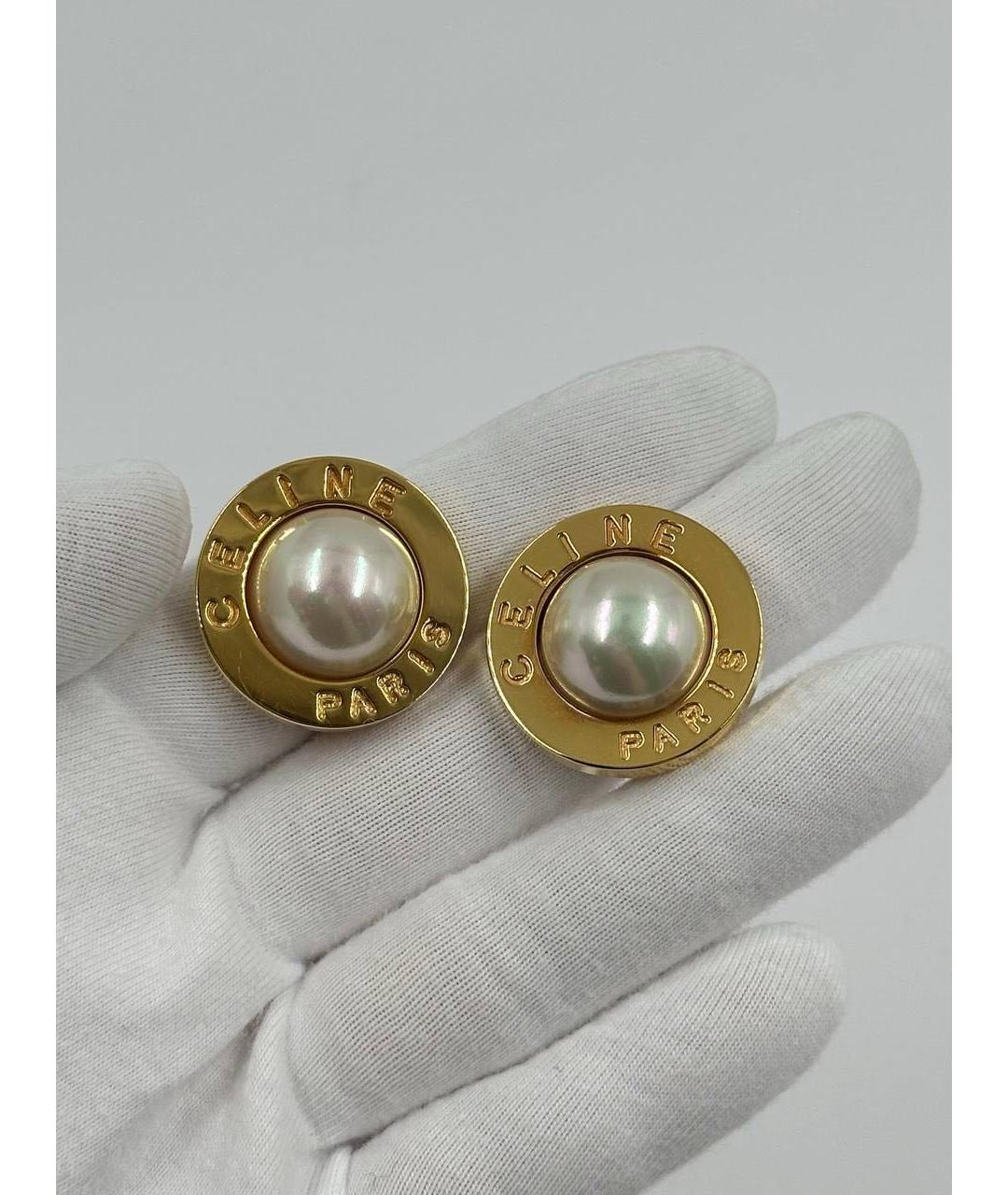 CELINE Золотые позолоченные клипсы, фото 4