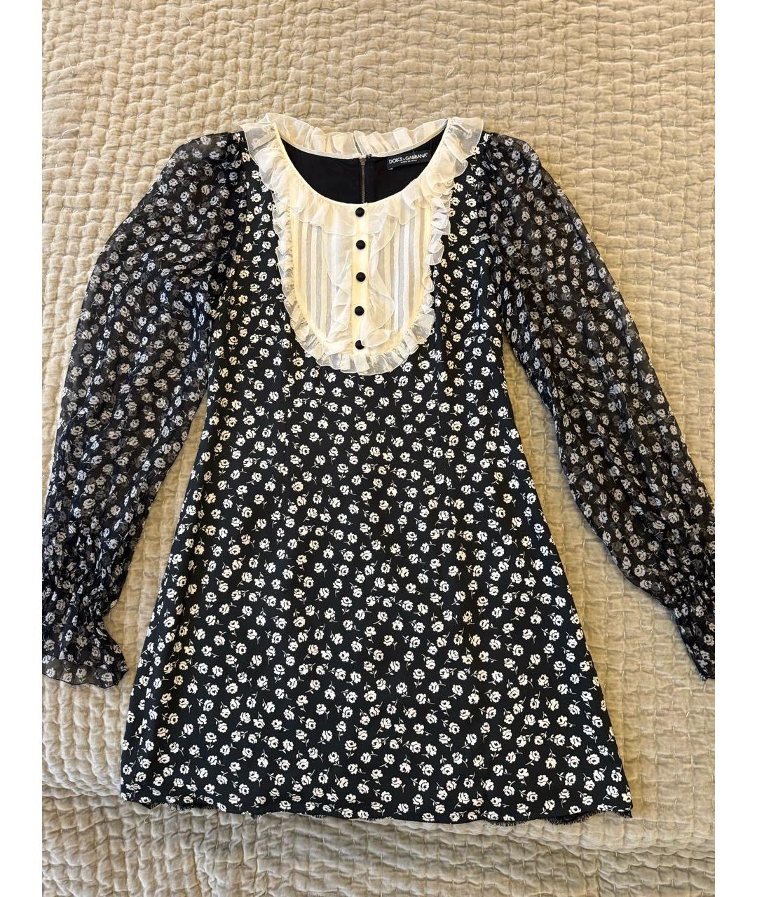 DOLCE&GABBANA Черное вискозное повседневное платье, фото 4