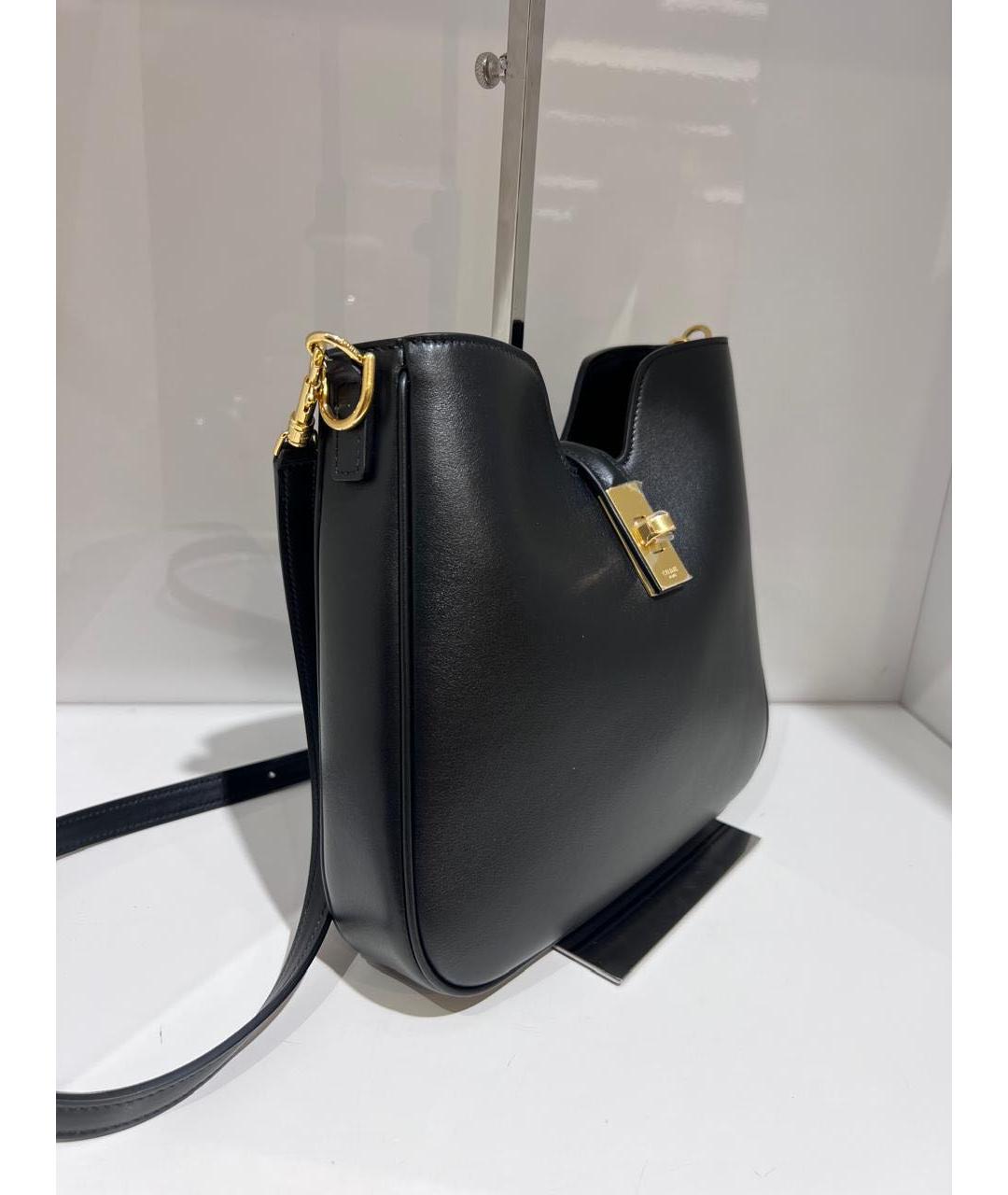 CELINE Черная кожаная сумка через плечо, фото 2