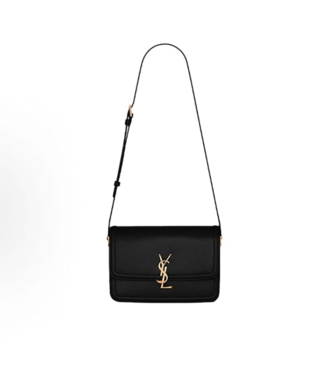 SAINT LAURENT Черная кожаная сумка через плечо, фото 1