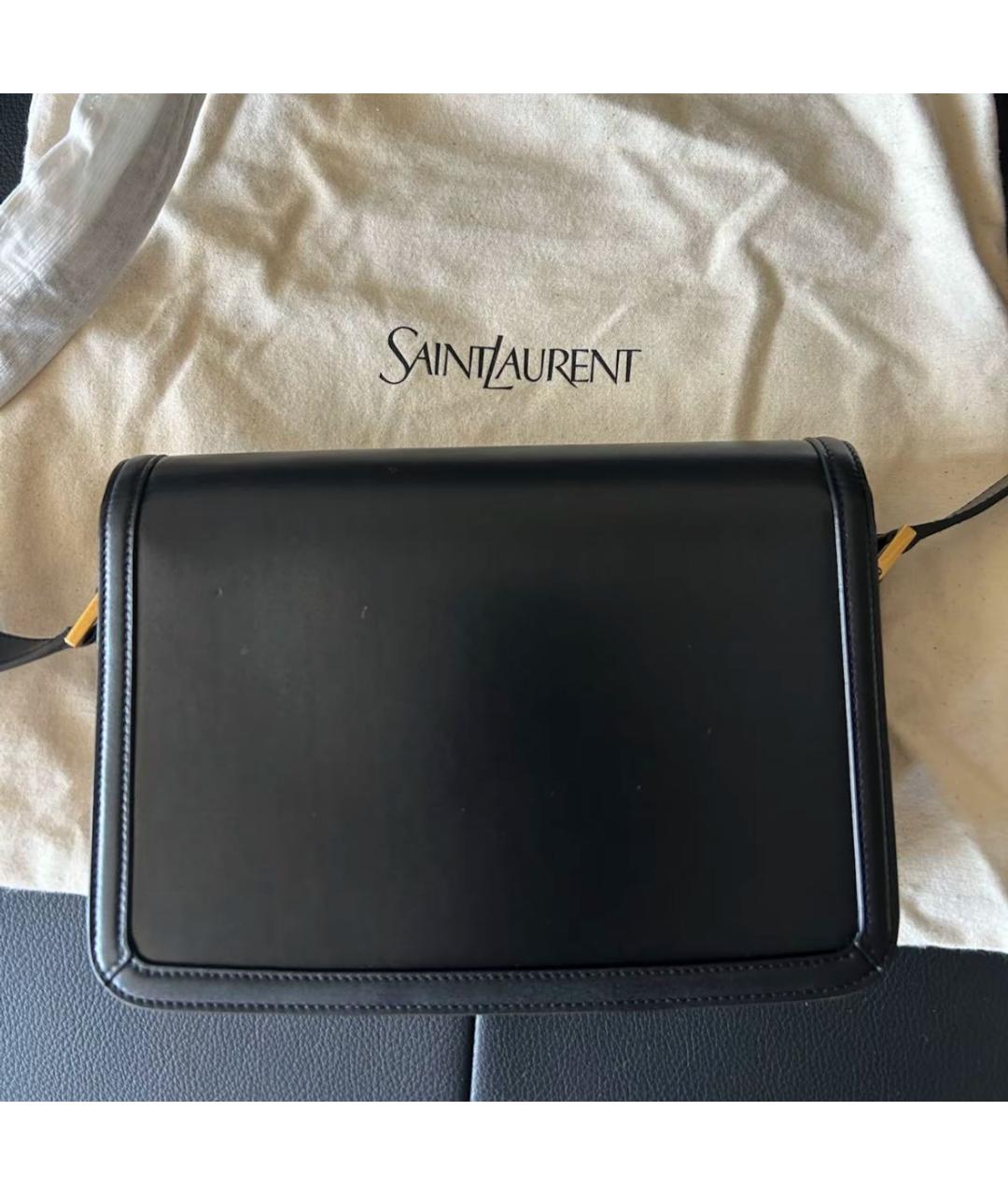 SAINT LAURENT Черная кожаная сумка через плечо, фото 3