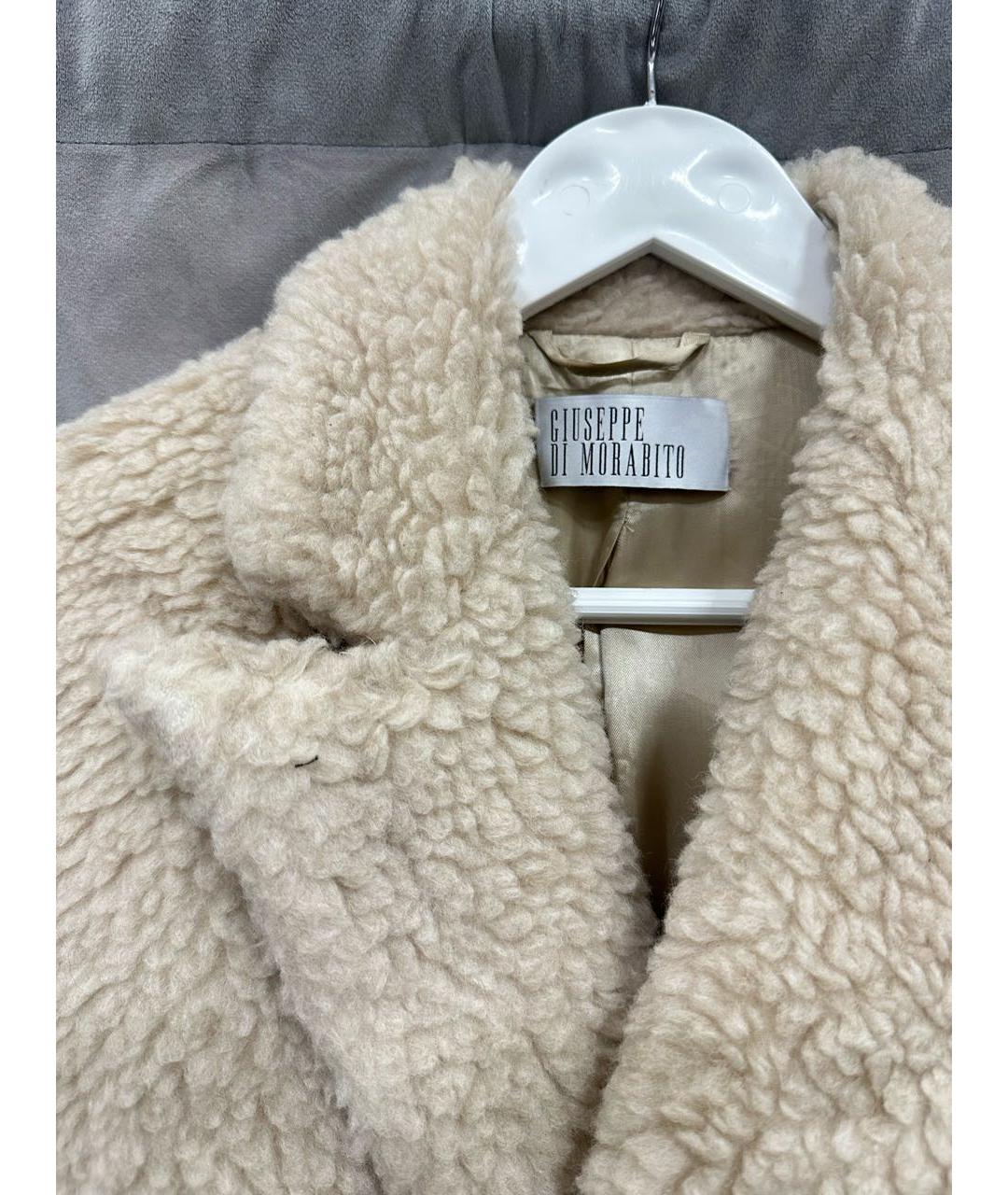 GIUSEPPE DI MORABITO Бежевое шерстяное пальто, фото 3