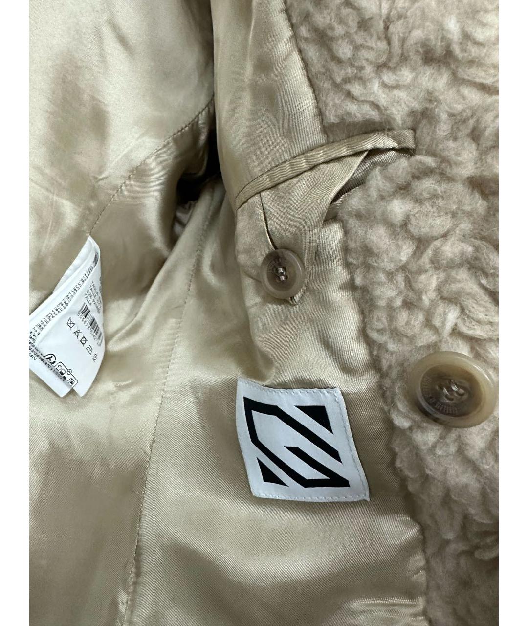 GIUSEPPE DI MORABITO Бежевое шерстяное пальто, фото 8