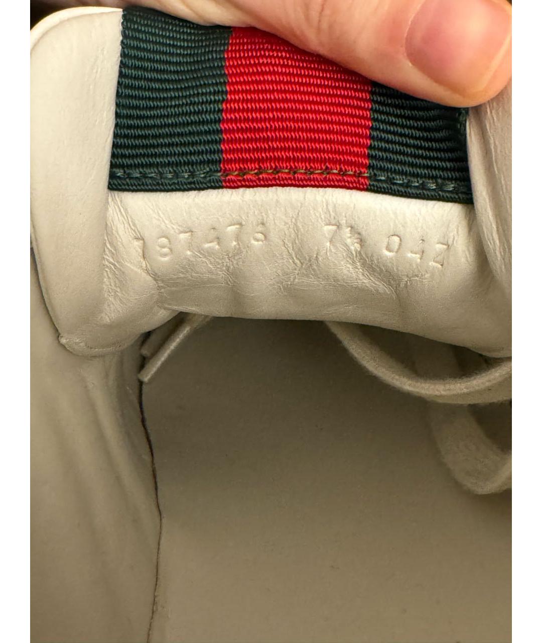 GUCCI Бежевые текстильные низкие кроссовки / кеды, фото 6