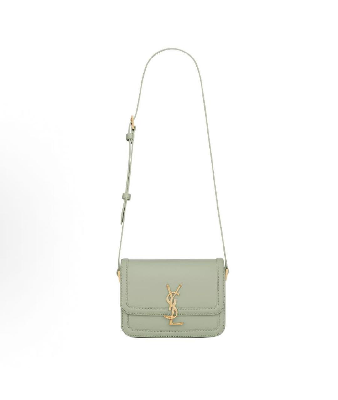 SAINT LAURENT Зеленая кожаная сумка через плечо, фото 1