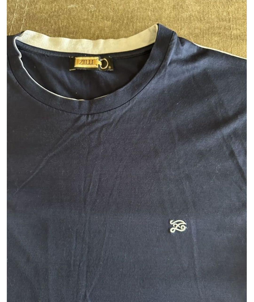 ZILLI Синяя хлопковая футболка, фото 2
