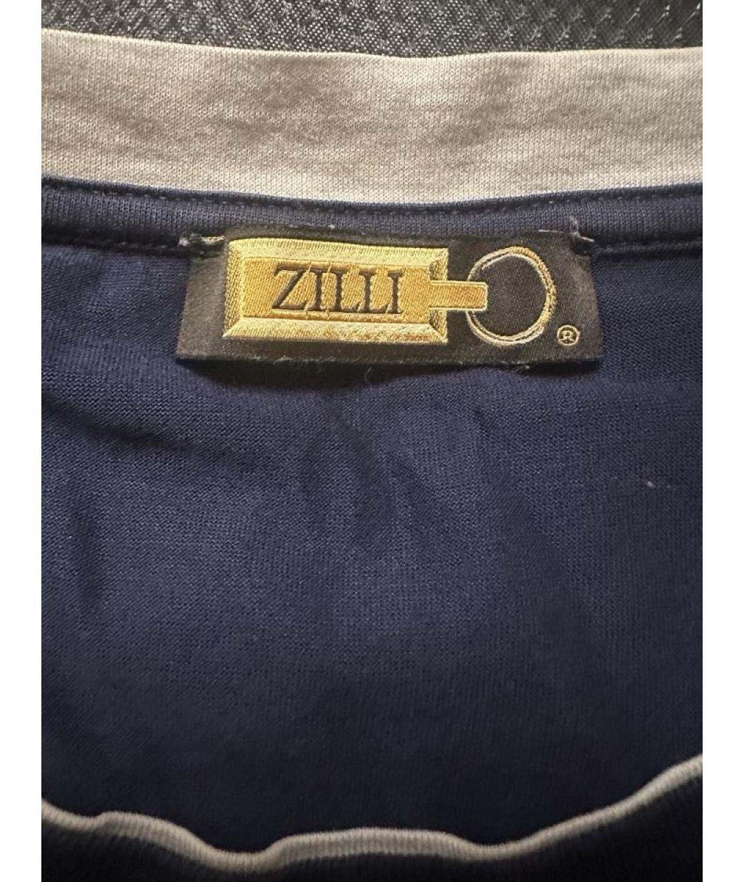 ZILLI Синяя хлопковая футболка, фото 4