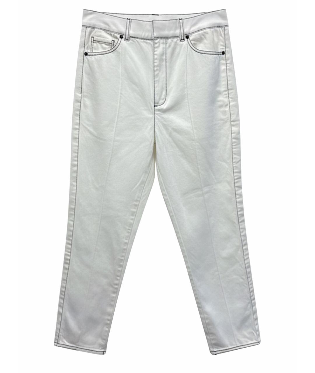 ALEXANDER MCQUEEN Белые хлопко-полиэстеровые прямые джинсы, фото 1