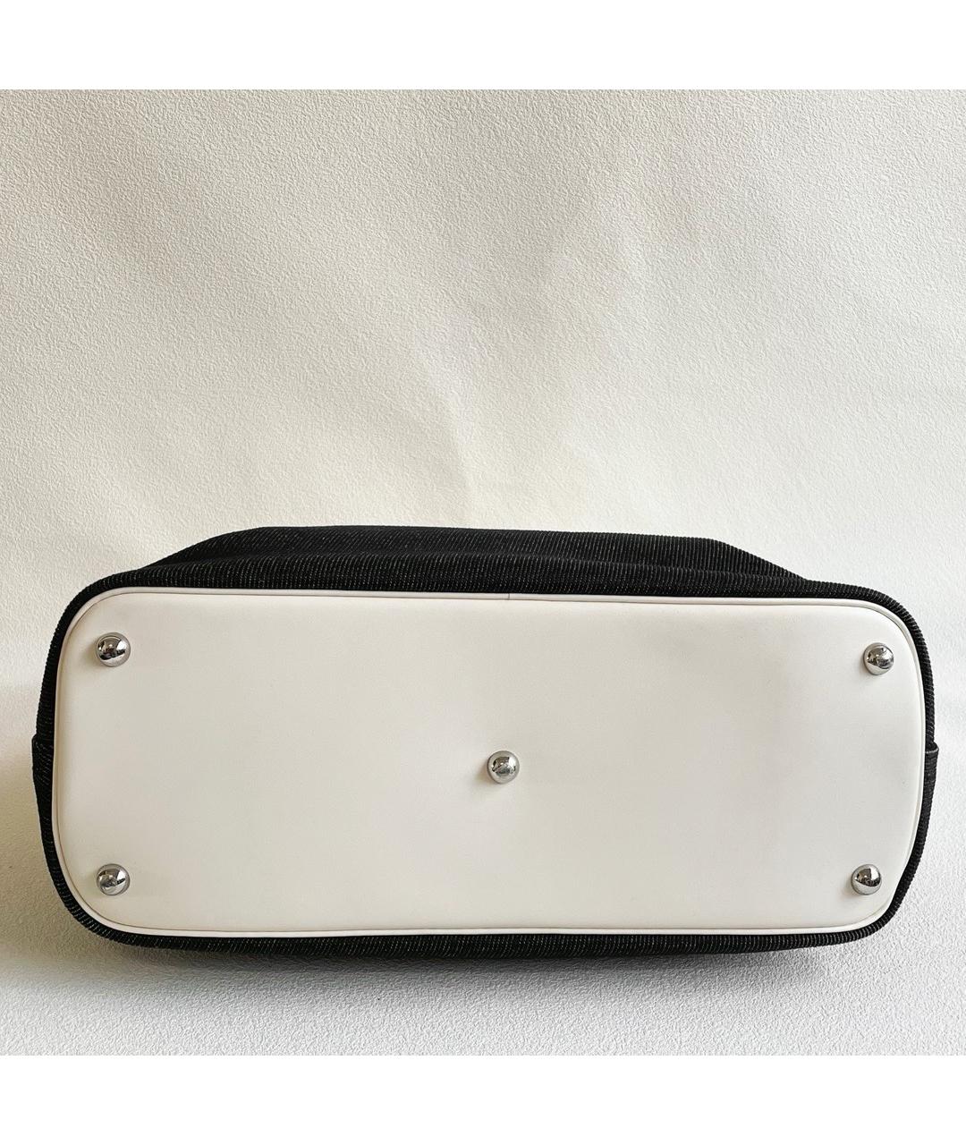 HERMES Черная деним сумка с короткими ручками, фото 4