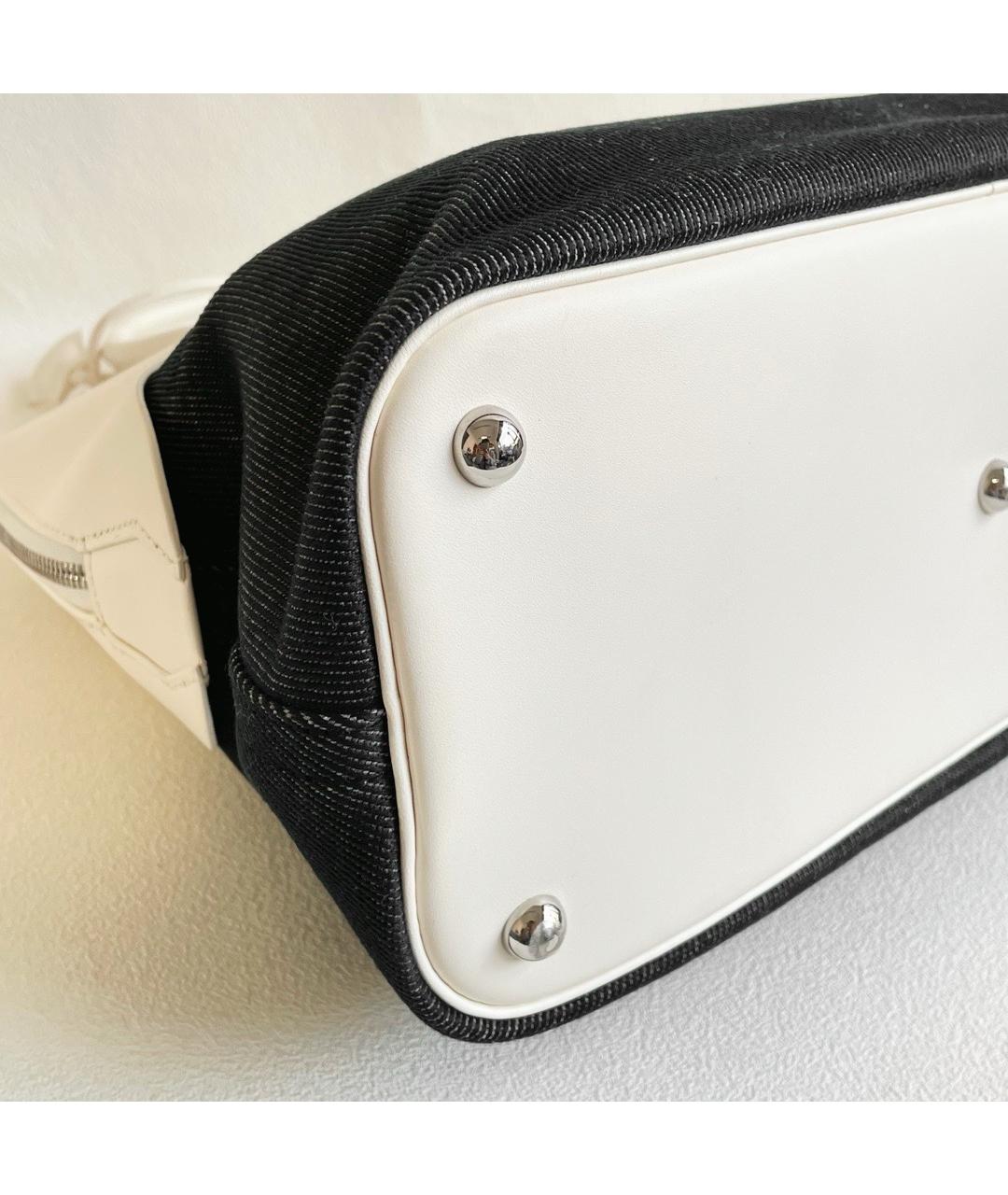 HERMES Черная деним сумка с короткими ручками, фото 5