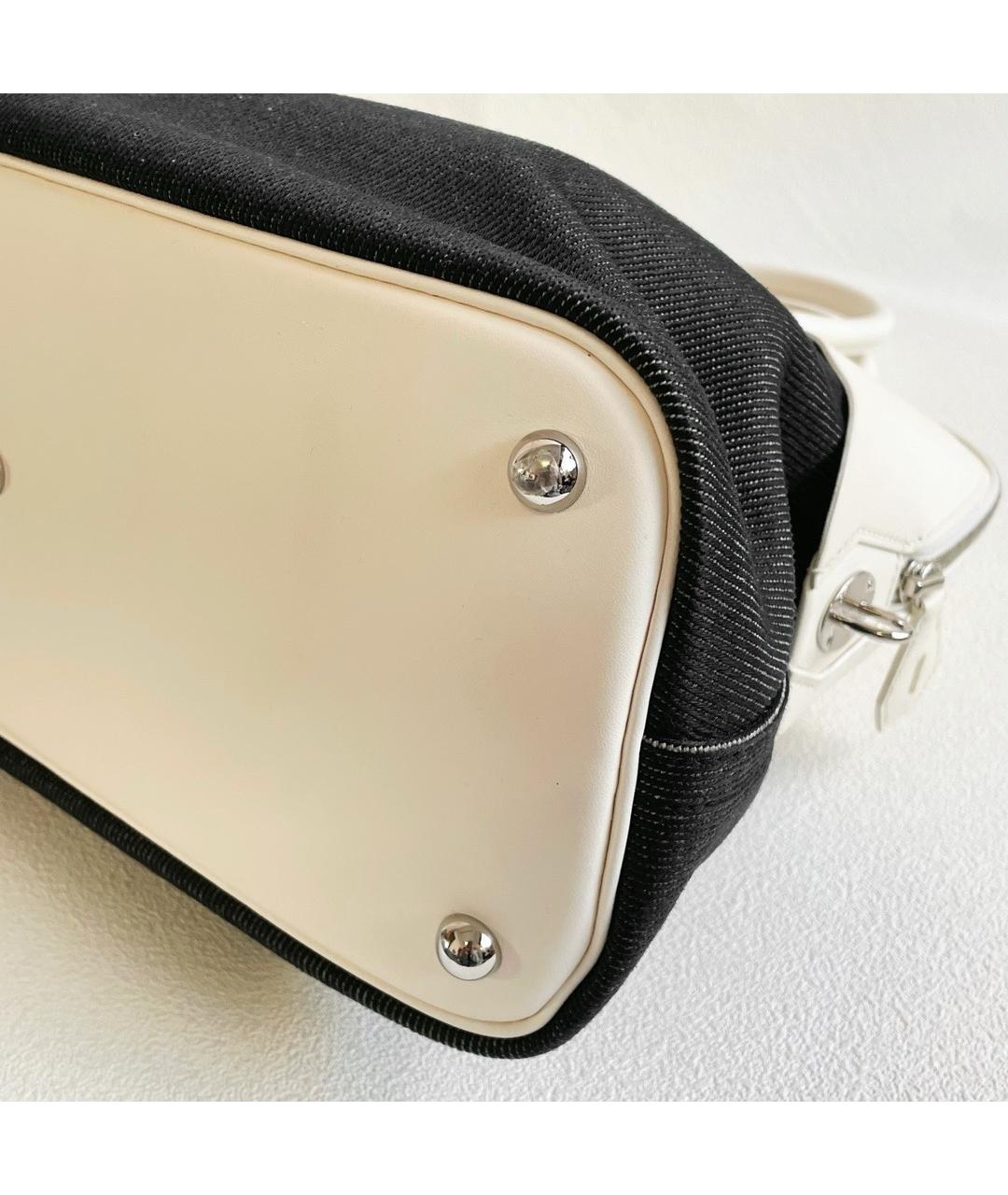 HERMES Черная деним сумка с короткими ручками, фото 6