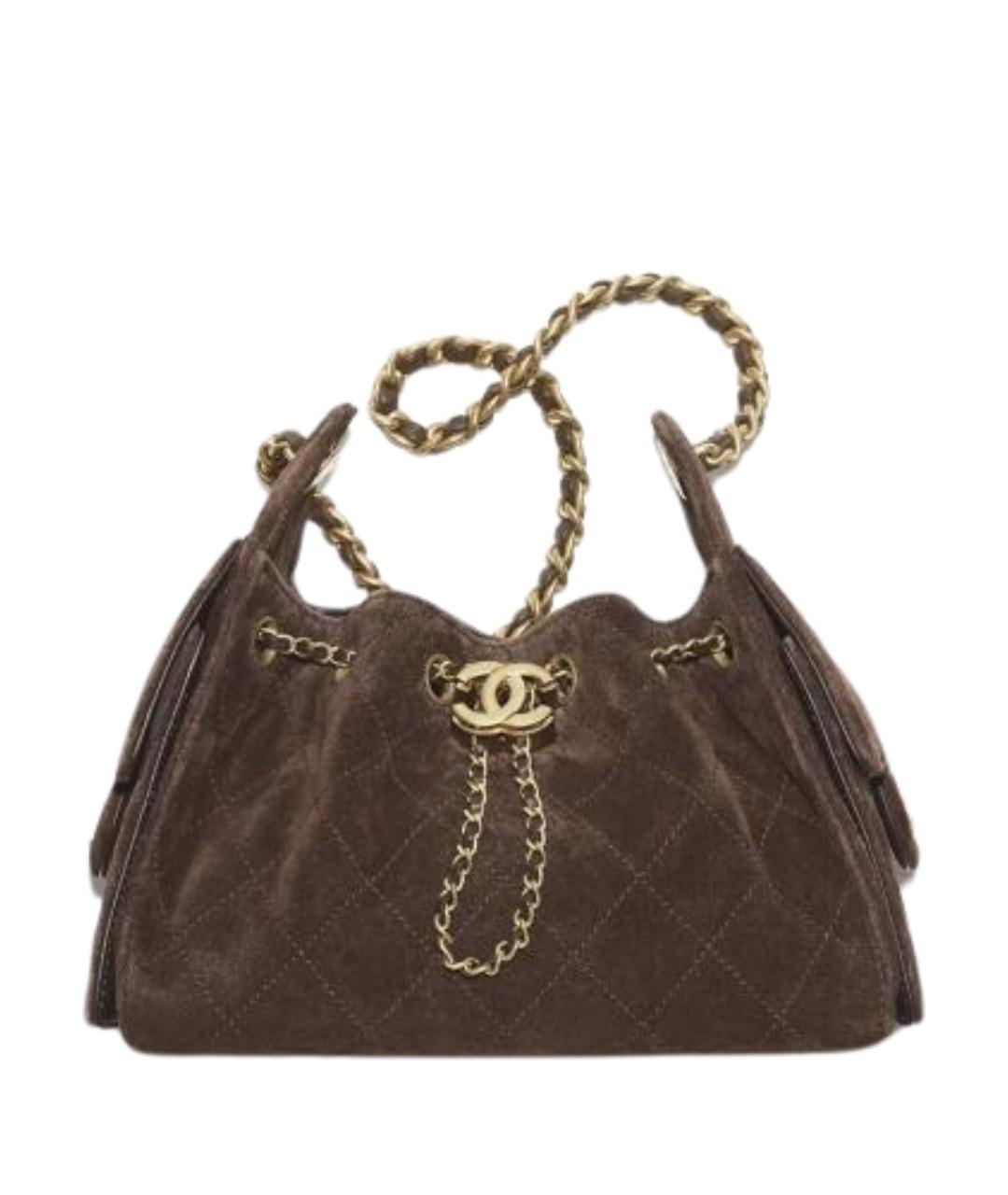 CHANEL Коричневая замшевая сумка через плечо, фото 1