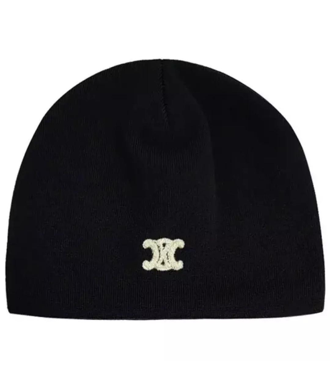 CELINE Черная шапка, фото 1