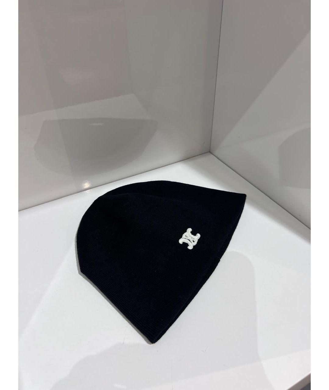 CELINE Черная шапка, фото 3