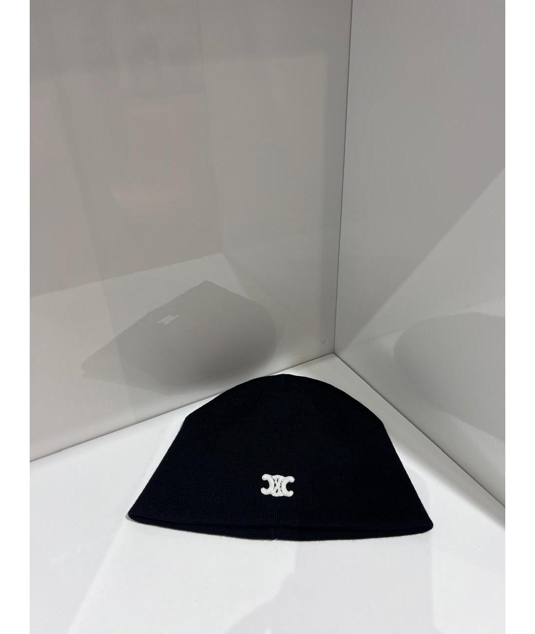 CELINE Черная шапка, фото 2