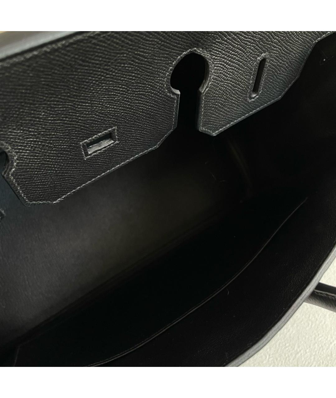 HERMES Черная кожаная сумка с короткими ручками, фото 9