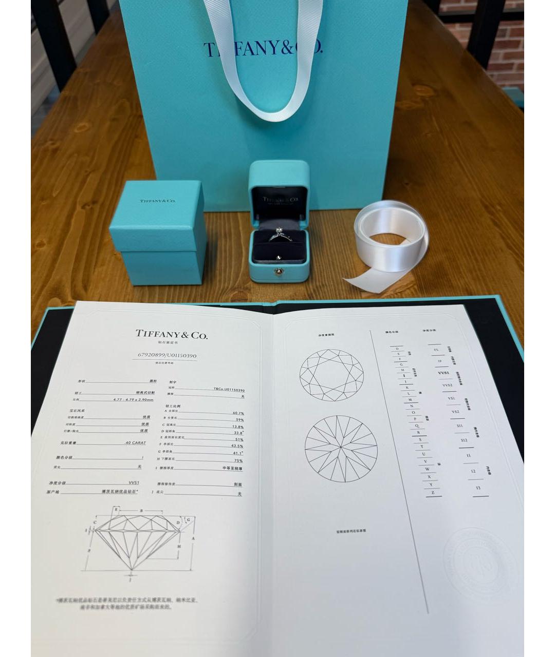 TIFFANY&CO Белое серебряное кольцо, фото 7