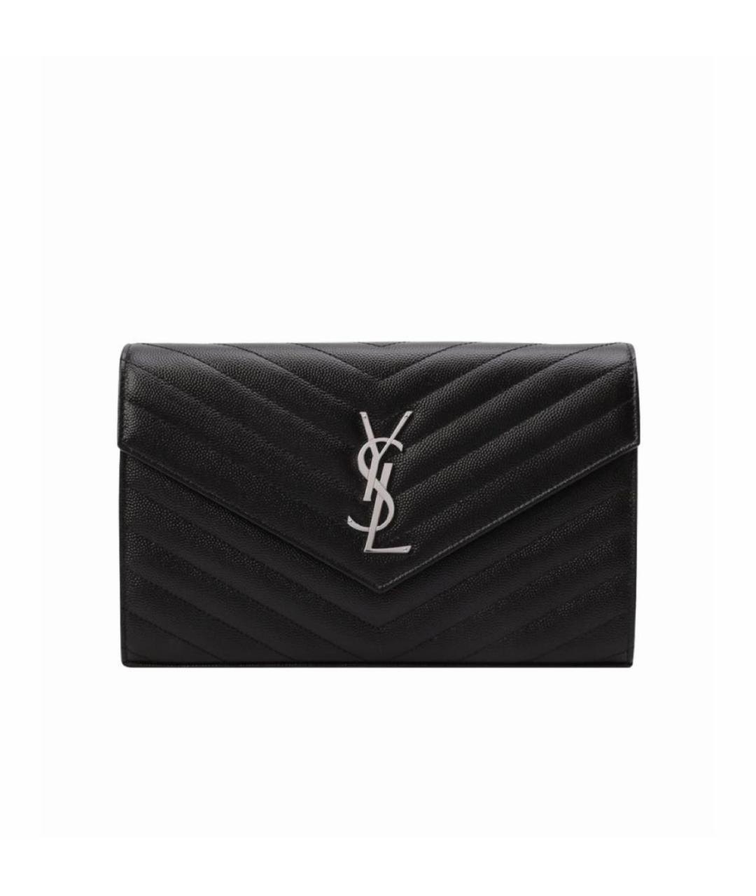 SAINT LAURENT Черная кожаная сумка через плечо, фото 1